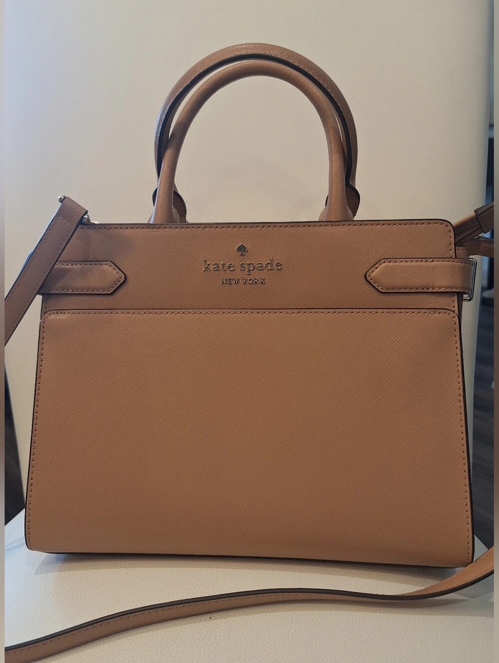 Kate Spade Warm Tan Cameron Medium Leather Satchel EUC